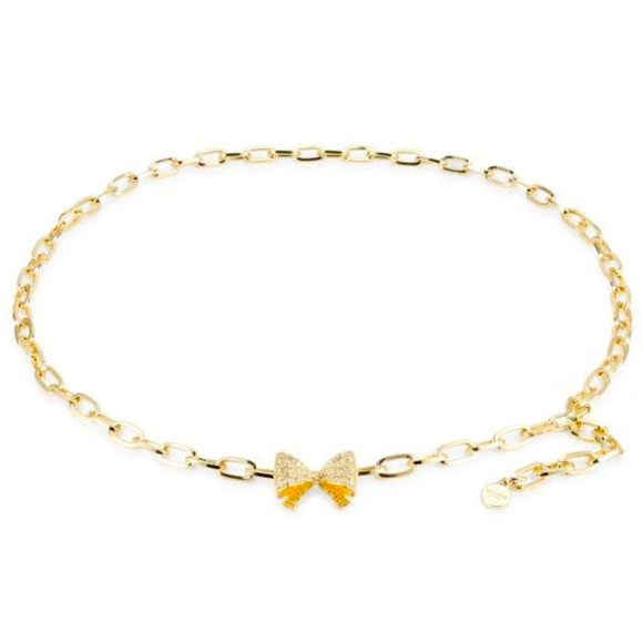 NWT✨ Kate Spade Gold Bow Chain Belt - Picture 1 of 7